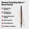 Revlon ColorStay Micro Eyebrow Pencil, Makeup Stocking Stuffers for Women, Built-In Spoolie Brush, Waterproof, Smudgeproof, 454 Medium Brown (Pack of 1)