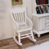 Dollhouse Chairs 2PCS Miniature Rocking Chair 1:12 Scale Wooden FurnitureAccessories Tiny Mini House Home Outdoor Cake Topper Decoration ModelLiving Room Scene Christmas Craft Displays (White)