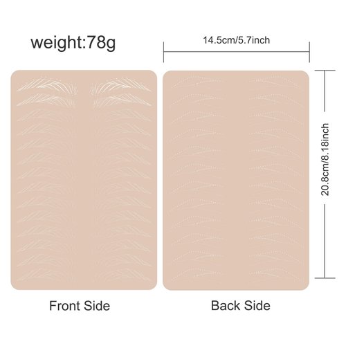 2pcs Hairstroke Practice Skin Double Sided Permanent Makeup Tattoo Practice Skin Microblading Hair stroke Patterns (2pcs)