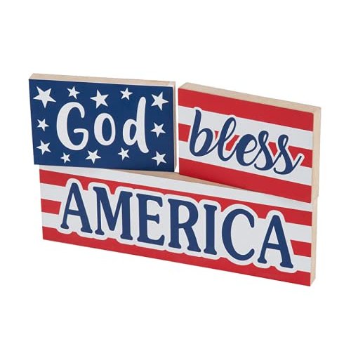 PATRIOTIC WOODEN BLOCKS - Home Decor - 1 Piece