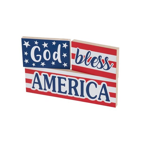 PATRIOTIC WOODEN BLOCKS - Home Decor - 1 Piece