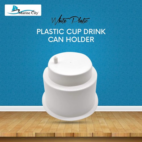 MARINE CITY White Plastic Cup Drink Can Holder with Side Drain for Boats, Marines, Yachts, Cars, RVs and Game Tables - 1 Pcs