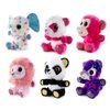 My OLi 5" Plush Toys Set Stuffed Animals Bundle of Zoo Animal Toys Lion/Monkey/Elephant/Pink Bear/Purple Bear/Panda Stuffed Animals Pack of 6 for Babies Kids Girls Boys