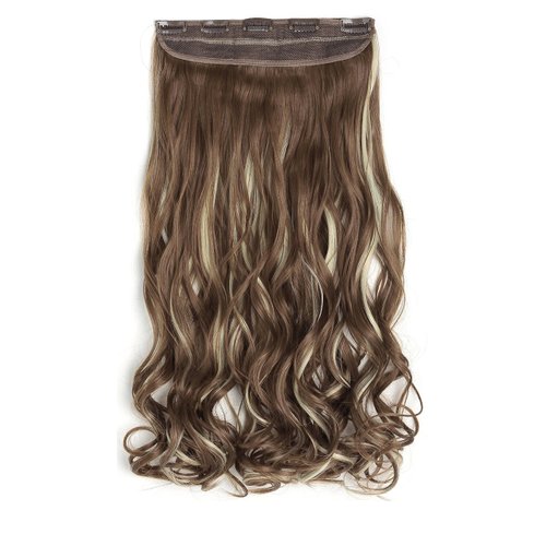 OneDor® 20" Curly 3/4 Full Head Synthetic Hair Extensions Clip On/in Hairpiece 5 Clips 140g (10H613#)