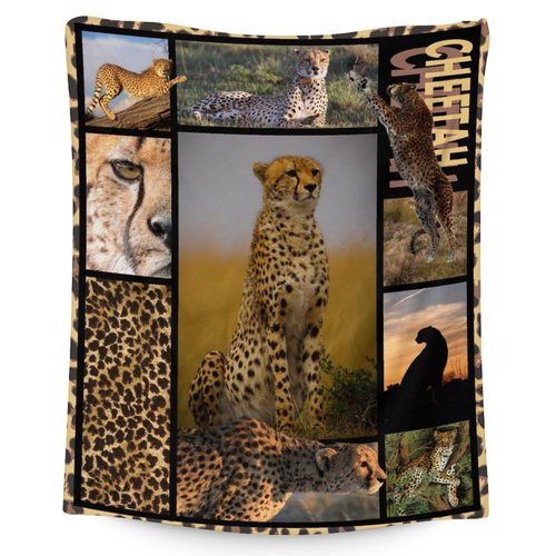 Cheetah Blanket for Kids, Aldults - Soft, Fuzzy & Cozy - 40"x50" Crib Size Throw Blanket for Couch, Office - Brown Cute Warm Blankets Gifts