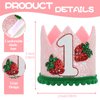 Strawberry First Party Decorations Highchair Banner 1st Crown One Cake Topper Sweet One Birthday Party Supplies