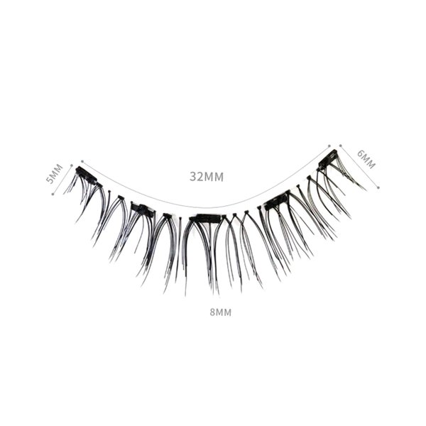 Dorisue Magnetic eyelashes natural look Short lashes Hight Quality face eyelashes Pack of 4 eyelashes pack E3 Magnetic lashes Black
