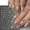 8Sheets Star Nail Art Stickers for Gel Nails 3D Self-Adhesive Nail Supplies Glitter Star Nail Sticker with Nail Design Shiny Gold Silver Stars French Tip Nail Stickers for Women Nail Art Decorations