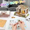 DIY Miniature House Kit,Tiny House Pet Shop with Furniture & LED,DIY Dollhouse Miniature Kit for Adults Teen,Mini House Building kit,3D Wooden Craft Mini Model Kit,Birthday Gifts Home Decor