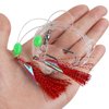 Bait Rigs Set, Fishing Bait Rigs, Fishing Rigs with Sharp Circle Hooks Fish Skin Glow Beads Saltwater Bottom Fishing Rigs Rock Cod Rigs for Rockfish Lingcod Sea Bass 7 Pack