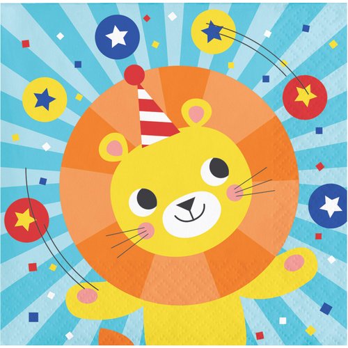 Circus Animals Beverage Napkins, 16 ct