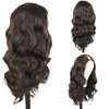 Matthia V Part Wig Body Wave Wigs Brown Synthetic Wig Glueless Half Wigs for Black Women, 24 Inch V Part Wig No Leave Out V Shape Wig Clip in Thin Part Wig No Sew-in Body Wave V Part Wig(24Inch,4#)