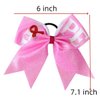 6 Pcs Pink Sequin Grosgrain Ribbon Glitter Hair Bows for Breast Cancer Awareness, Cheer Team Gifts for Teens