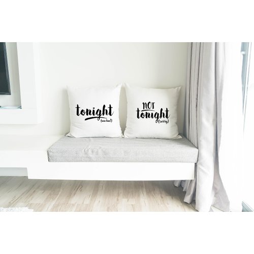 Oh, Susannah Not Tonight/Not Tonight Reversible 18 x 18 inch Throw Pillow Cover Bridal Shower or Lingerie Party Gift