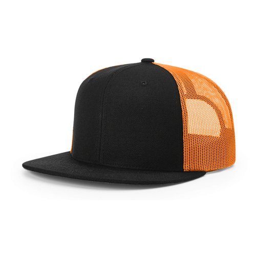 Richardson Unisex 511 Flatbill Trucker Adjustable Snapback Baseball Cap, Split Brown/Khaki, One Size Fits Most