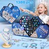 1388pcs Charm Bracelet Making Kit for Girls,Jewelry Making Kit Supplies,DIY Bead Bracelet Girls Toys,Birthday Christmas Craft Gifts Set for Kids Age 4 5 6 7 8 10 11 12 (01 Blue)