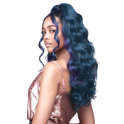 Bobbi Boss 13X2 Deep Lace Synthetic Hair Wig - MLF418 ELEANOR, Updo Revolution Long Curly Style , High Heat Resistant Wigs (TT1B/60613)
