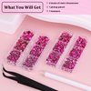 Resin Rhinestones for Crafting, 2 Boxes Hot Pink Multi Sizes Flatback Bedazzling Crystals for Crafts DIY Nail Art Deco, Non Hotfix Gems Charms for Tumbler Shoes Clothing Fabric Face Makeup Manicure