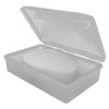 American Comb Travel Soap Box with lid - Clear White - Perfect for Traveling, Gym, or Storage. Made in The USA.