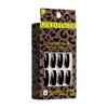 GoldFinger Press On Full Cover False Nails Kit with Glue, Solid Color Black Nails, Ready to Wear Gel, Medium, Long Length Nails (Crisp Air)