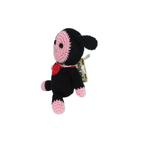 PETFLY Dog Teeth Cleaning Cotton Crochet Squeaky Dog Toy for Small Dog - Baa Baa Black Lamb