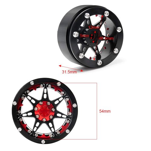 2.2" Alloy Beadlock Wheel Rims for RC Wraith TRX-4 Axial SCX10 90046 90048 Redcat D90 CC01 axial rr10 Bomber Crawlers