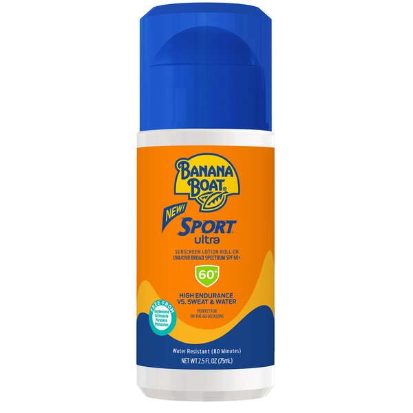 Banana Boat Sport Ultra SPF 60 Roll On Sunscreen, 2.5oz | Sunscreen Roller, Travel Size Sunscreen, Oxybenzone Free Sunscreen, SPF 60 Sunscreen Roll On, Water Resistant Sunscreen, 2.5oz