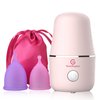 ROSA RUGOSA Menstrual Cup Steamer, Portable Menstrual Cup Wash Kit, Comes with Two Reusable Period Cup, High Temperature, Great Partner for Women Travel