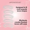 JAPONESQUE Brow Builder Kit, Includes Brow Lamination Spatula with Tweezers, 5 Brow Stencils and Brow Brush for Application of Gels, Waxes and Eyebrow Makeup