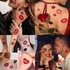 12 Sheets Red Lip Prints Temporary Waterproof Tattoo Sticker，Valentine's Day Red Purple Black Lip Prints Temporary Tattoos for Kids Women, Valentine's Day Party Supplies Party Games Gifts Decorations