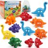GKDOMS Alphabet Dinosaurs Matching Letters Toy, 26 PCS Double-Sided ABC Dinosaur with Uppercase Lowercase, Match and Snap Fine Motor Game Preschool Learning Toys Gifts for Ages 18+ Months