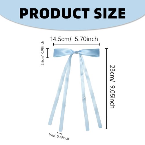 10 Pcs Tassel Hair Bow Clips for Women, Ribbon Barrettes and Metal Bows, Girls Long Ribbons Clip, Bowknot Tail Claw, Girl Cute Satin Charms, Thick Thin Barrette Mixed Colorful