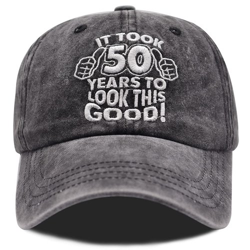 50th Birthday Gifts for Women Men, Vintage 1972 50 Year Old Birthday Decorations Baseball Cap, Funny Adjustable Washed Cotton Hats for Dad Mom Husband Wife