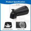 Dreyoo Universal Bathroom Tub Spout Compatible with Westbrass E531D-1F-62, Fits 4 Inch Reach Wall Front Mount Tub Spout with Shower Diverter 1/2'' IPS Inside Thread Bathtub Faucet (Matte Black)