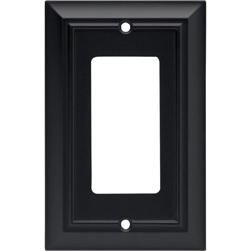 Franklin Brass 64216 Architectural Single Decorator Wall Plate / Switch Plate / Cover, Flat Black, Packaging May Vary