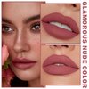 QIUFSSE Matte Nude Lipstick, Nude Paper Tube Lipsticks Lip Stick Long Lasting Velvety Matte Lipstick,Non Stick Cup Nude Lip Gloss Lipstick for Women Girls Daily Lip Makeup (#03 Pink)