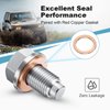 M14 x1.5 Magnetic Oil Drain Plug Stainless Steel Oil Pan Drain Bolt with Red Copper Washer Gaskets Replacement for Ford GM Honda Hyundai KIA and More Select Models