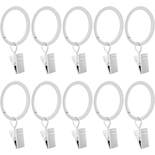 LimoStudio [Set of 10] White Metal Ring Clips for Studio Backdrop Background, Compatible with Backdrop Stands, Background Support Stand, Curtain Ring, Drapery Ring Clip, AGG3358