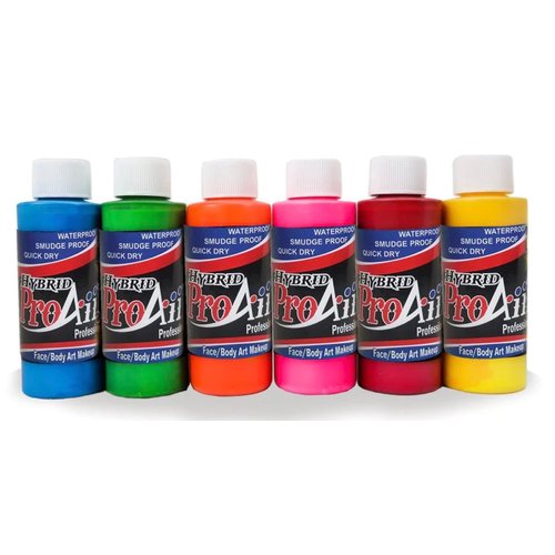 ProAiir Face and Body Painting Makeup - Set of 6 Atomic UV Colors - 1 oz (30ml)