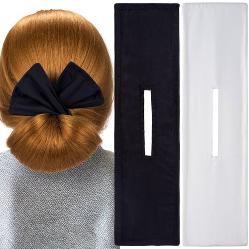 CustomyLife 2pcs Hair Bun Makers Black White Deft Bun Twister Flexible Donut Hair Bun Lazy French Hair Curler Bun Clips Accessories for Women Long Thick Thin Short Hair