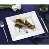 Squarete White Hard Plastic Elegant Disposable 9'' Inch Dinner Plates 1 Pack Of 10 Per Pack