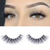 Miss Kiss 1 Pair Lashes 3D Mink Lash Natural Look Eye Lashes Soft Fluffy False Lash Cat Eye Fake Eyelashes Wispy Handmade Lash Strips Pack Can be Reusable 12MM