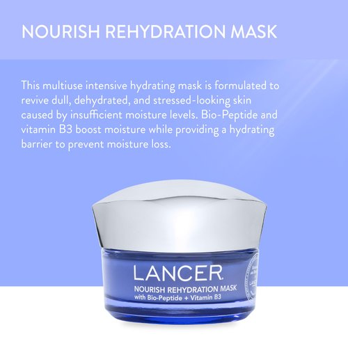 Lancer Skincare Nourish Rehydration Moisturizing Face Mask with Bio-Peptide and Vitamin B3, 1.7 Ounces