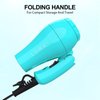 Portable Travel Hair Dryer, Mini Lightweight Dual Voltage Blow Dryer 1200W with Folding Handle, with One Concentrator (Blue)