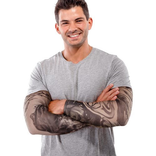 Geyoga 18 Pcs Tattoo Sleeves for Men Arm Sleeves Halloween Rockerstar Punk biker Costume Accessories Arts Fake Tattoo(Vivid Pattern,Medium)