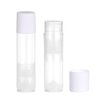 JIUZHU 100 Sets Empty Lip Balm Tubes Bulk Round with White Caps for DIY Lipstick homemade, 3/16 Oz (5.5 ml), Clear, BPA Free, 100 Tubes and 100 Caps