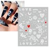 5 Sheets Black Snake Nail Art Stickers White Black Flower Big Snake Nail Decals Red Love Heart Nail Art Supplies Butterfly Star Moon Leaf Nail Art Design Decoration Accessories for Women Manicure