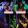 6 Pcs Glow in the Dark Body and Face Paint,Blacklight Neon Body Paints,Washable Quicker Dry Fluorescent Face & Body Makeup for Party Supplies