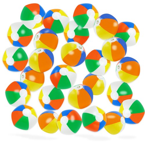 4E's Novelty Mini Beach Balls Bulk 50 Pack, Summer Pool Party Favors for Kids, Inflatable Pool Toys, Hawaiian Luau Party Decorations Goodie Bag Fillers (50 Pack)