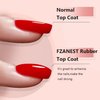 FZANEST Rubber Gel Top Coat,15ML Gel Nail Polish Ultra Shine No Wipe Thick Top Coat Strengthen/Enhanced Plumping Natrual Nail and Nail Tips Soak Off UV LED Gel